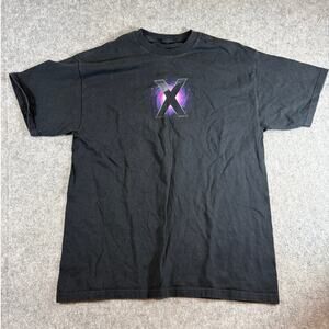 Vintage Y2K Apple Max OS X Leopard Shirt Mens Black Logo Graphic Tee Large